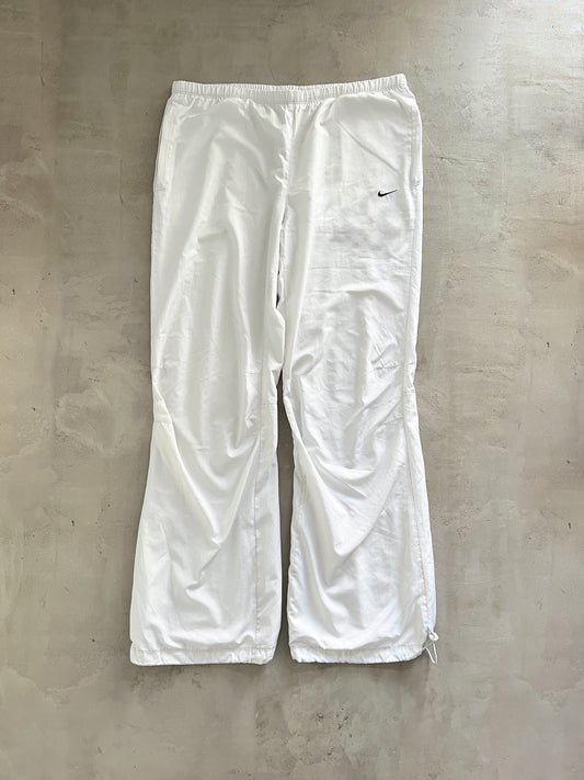 WHITE NIKE TRACK PANTS - 2000S - XL/L