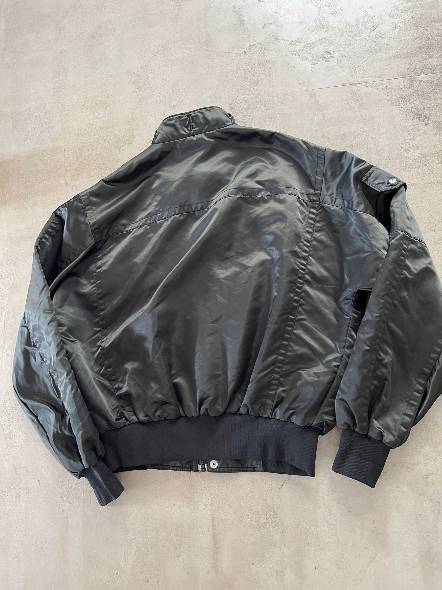 BLACK PORSCHE JACKET - 1990S - M/L