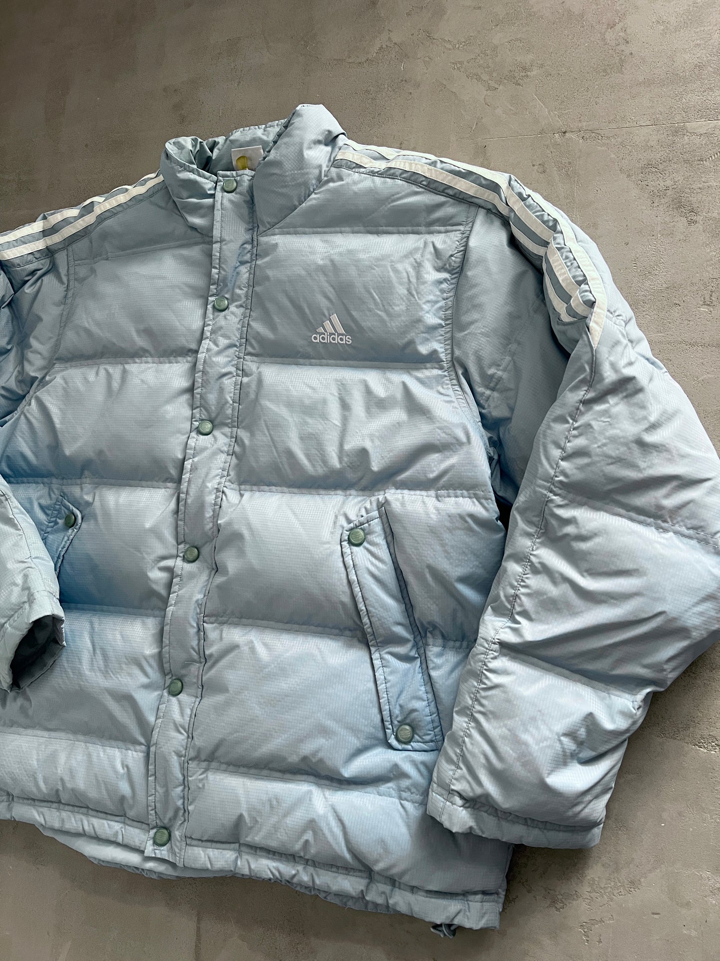 BABY BLUE ADIDAS PUFFER - 2000S - L/XL