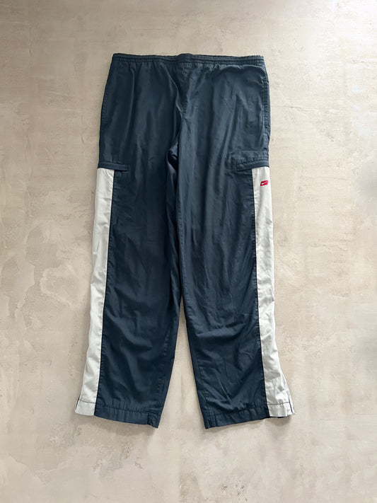 NAVY/BEIGE NIKE TRACK PANTS - 2000S - L