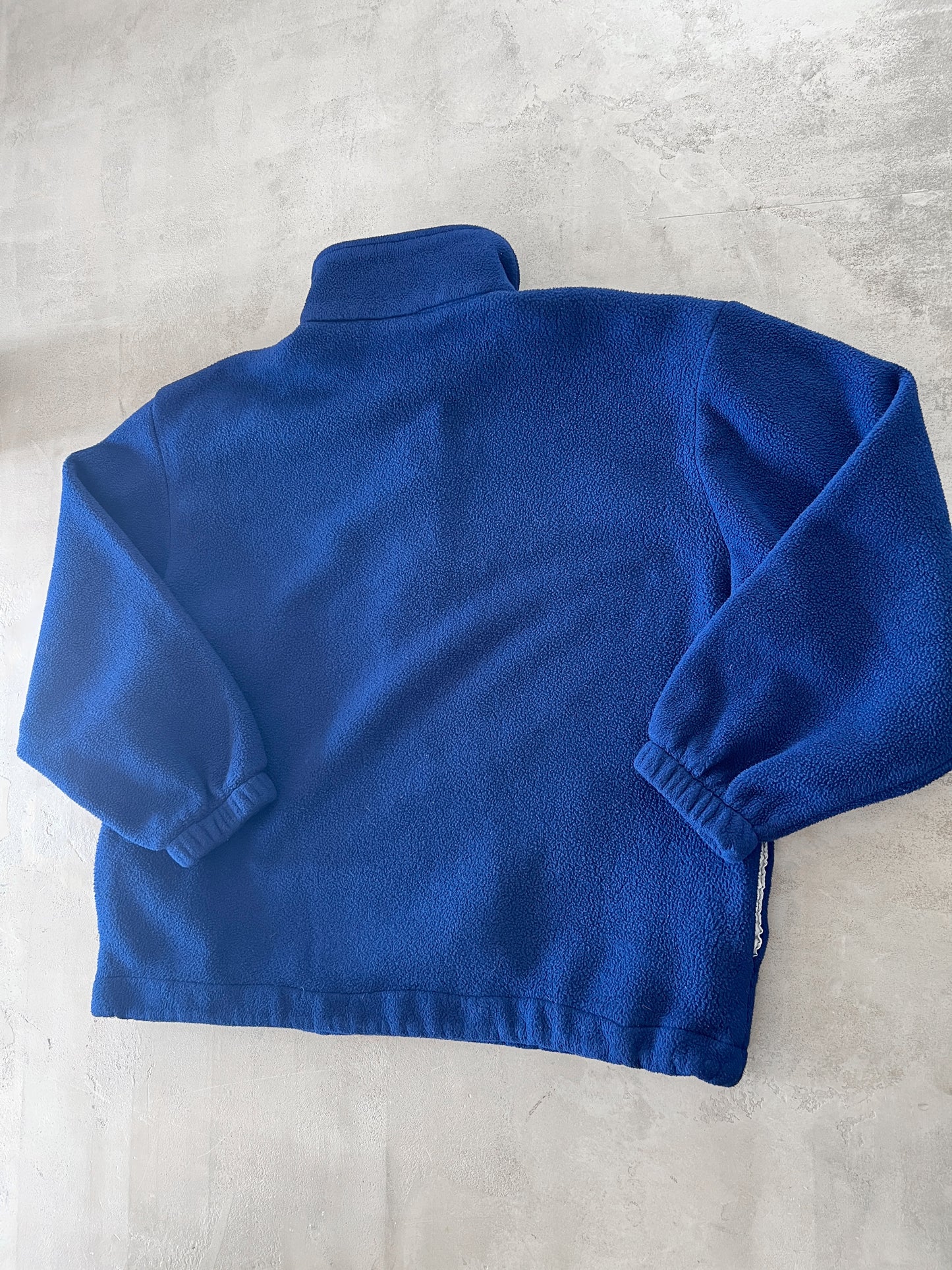 NAVY ROLLS ROYCE HALF ZIP FLEECE - 1990S - S/M