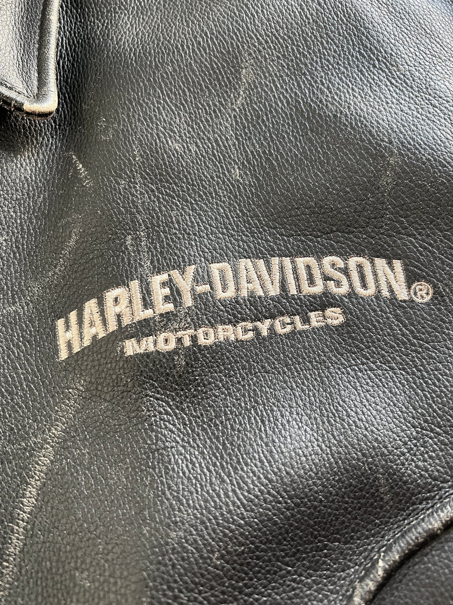 BLACK HARLEY DAVIDSON LEATHER JACKET - 1990S - XL