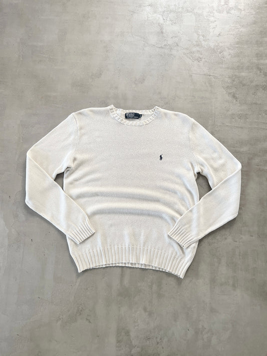 CREME RALPH LAUREN KNIT SWEATER - 2000S - M