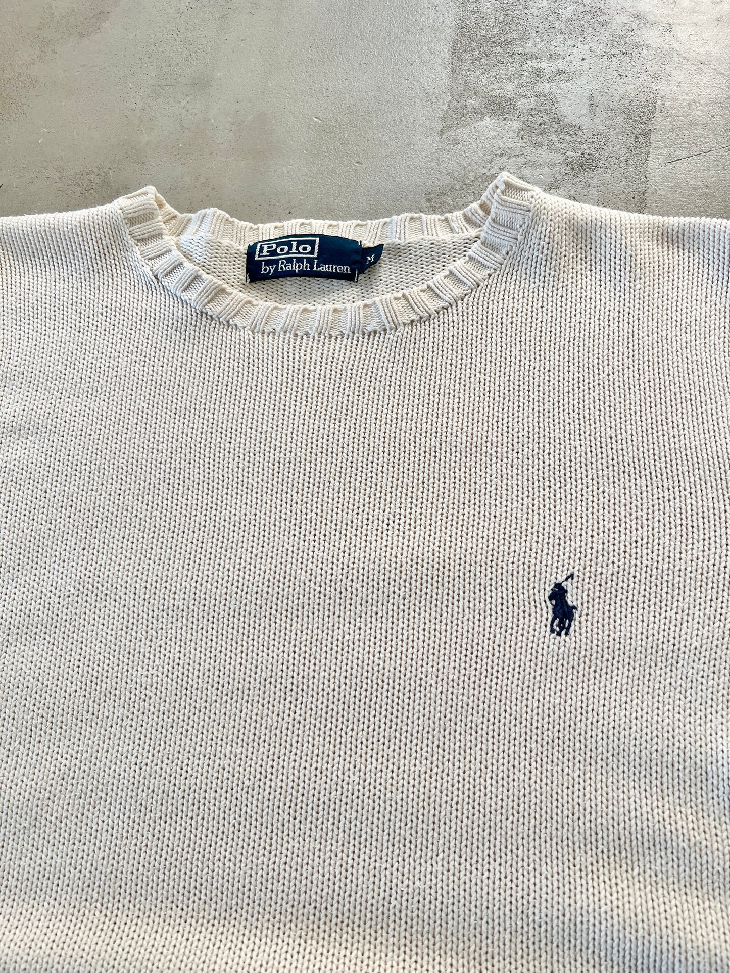 CREME RALPH LAUREN KNIT SWEATER - 2000S - M