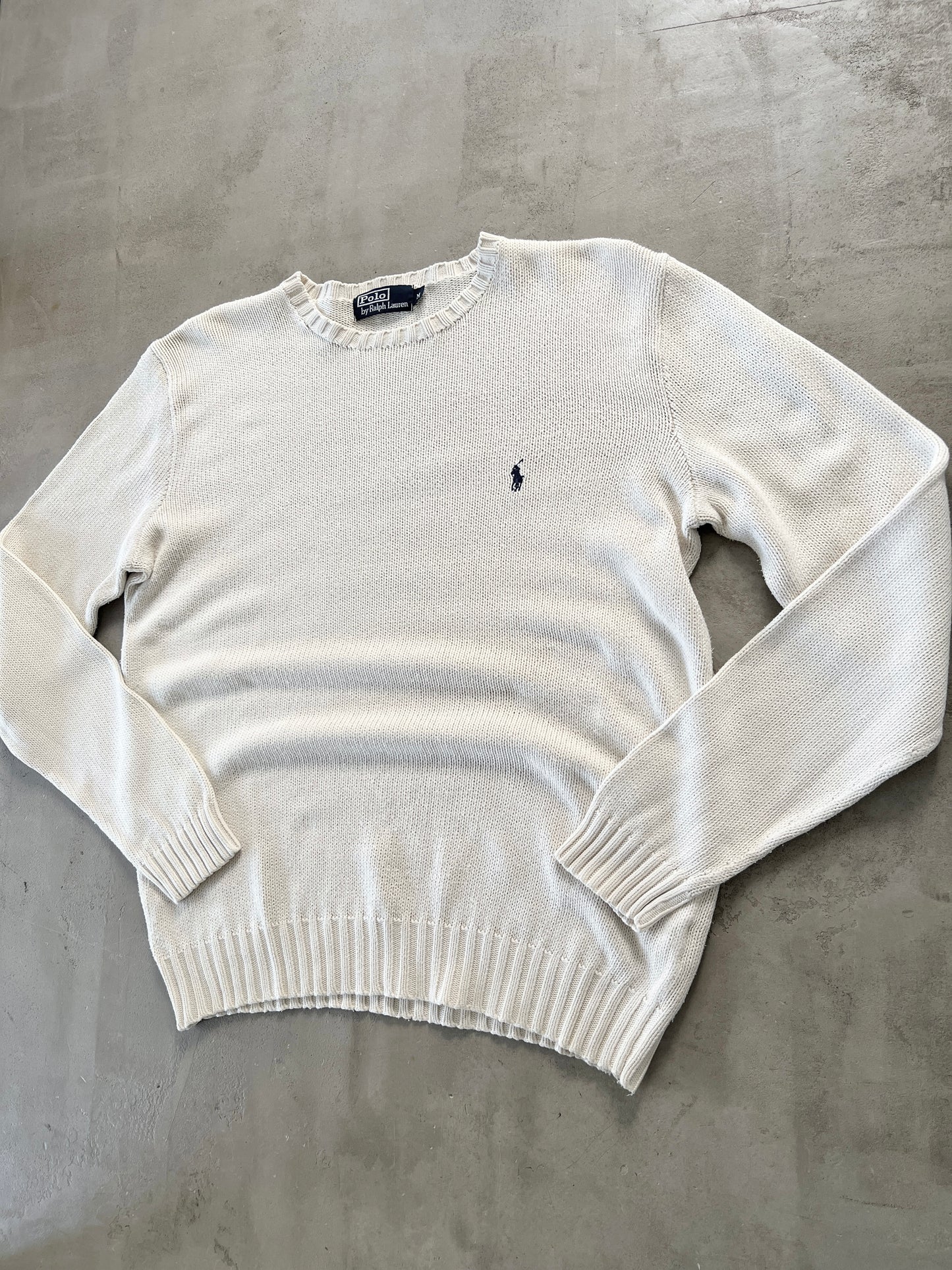 CREME RALPH LAUREN KNIT SWEATER - 2000S - M