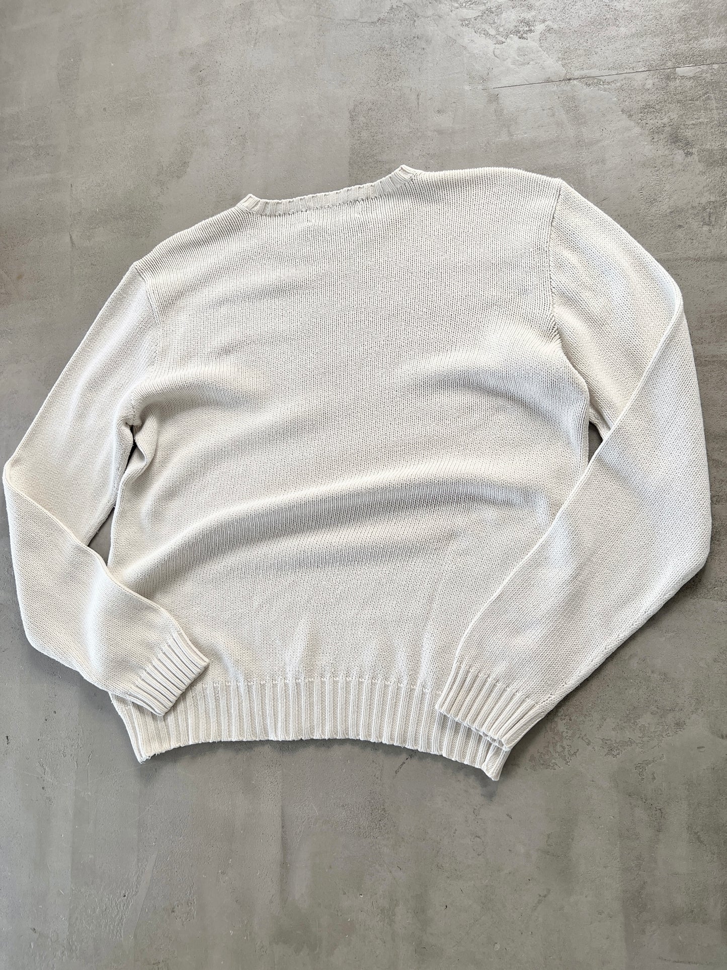 CREME RALPH LAUREN KNIT SWEATER - 2000S - M