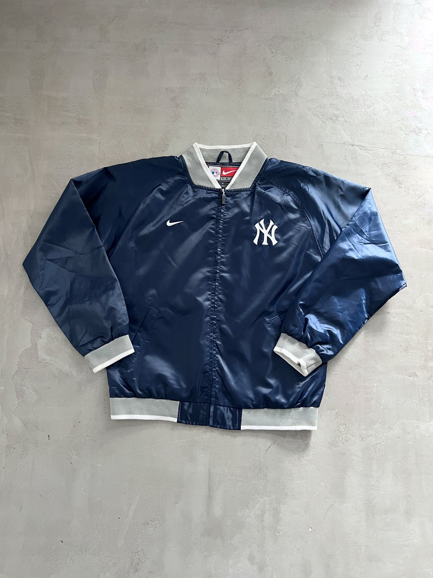 NAVY/WHITE YANKEES NIKE COLLEGE JACKET - 1990S - S/M