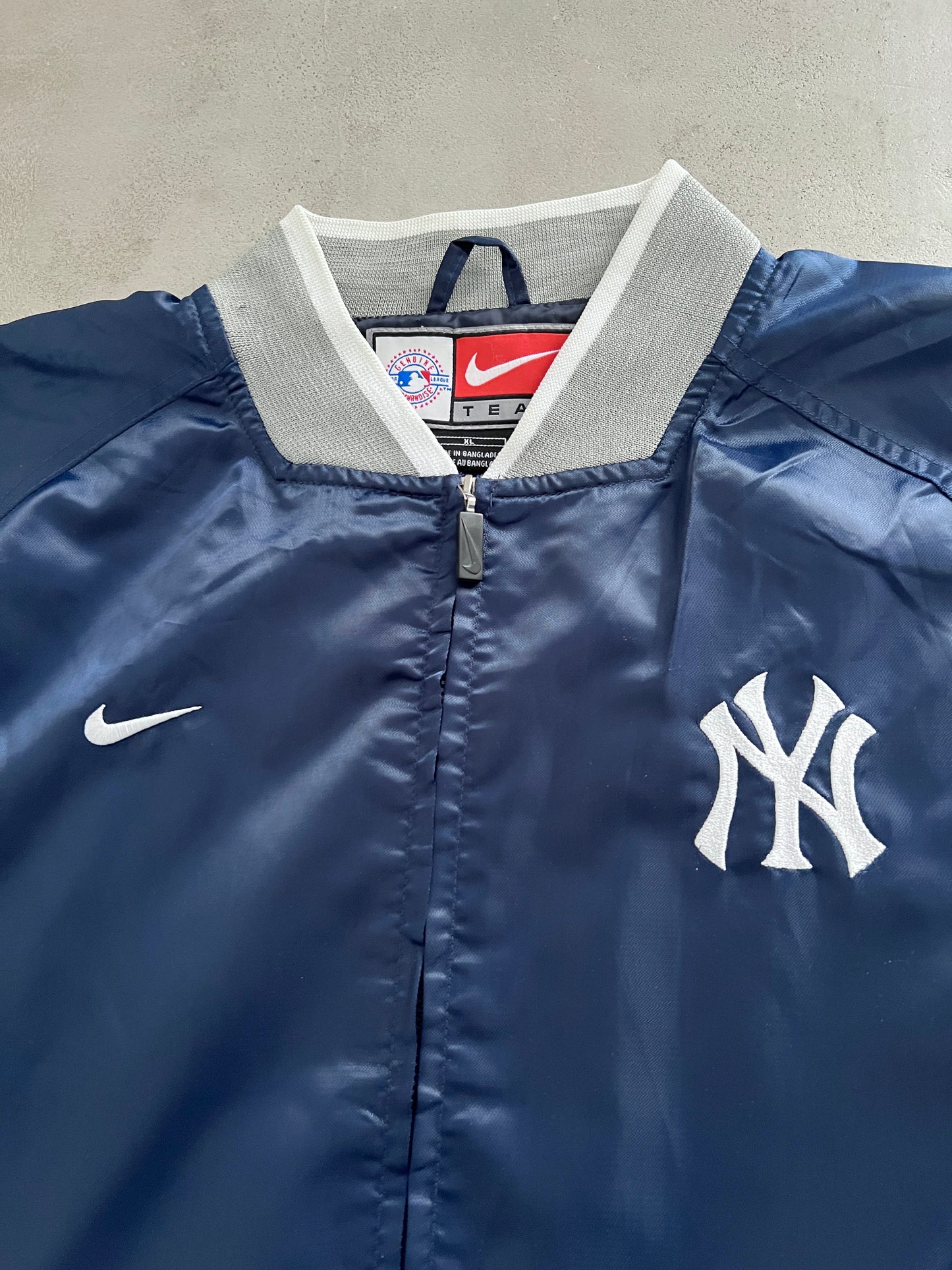 NAVY/WHITE YANKEES NIKE COLLEGE JACKET - 1990S - S/M