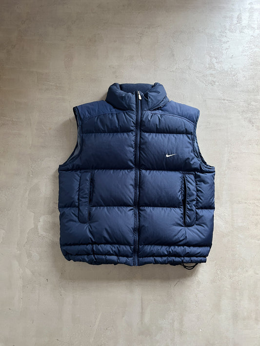 NAVY NIKE PUFFER VEST - 2000S - M