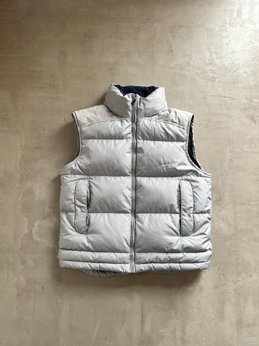 GREY NIKE PUFFER VEST - 2000S - S