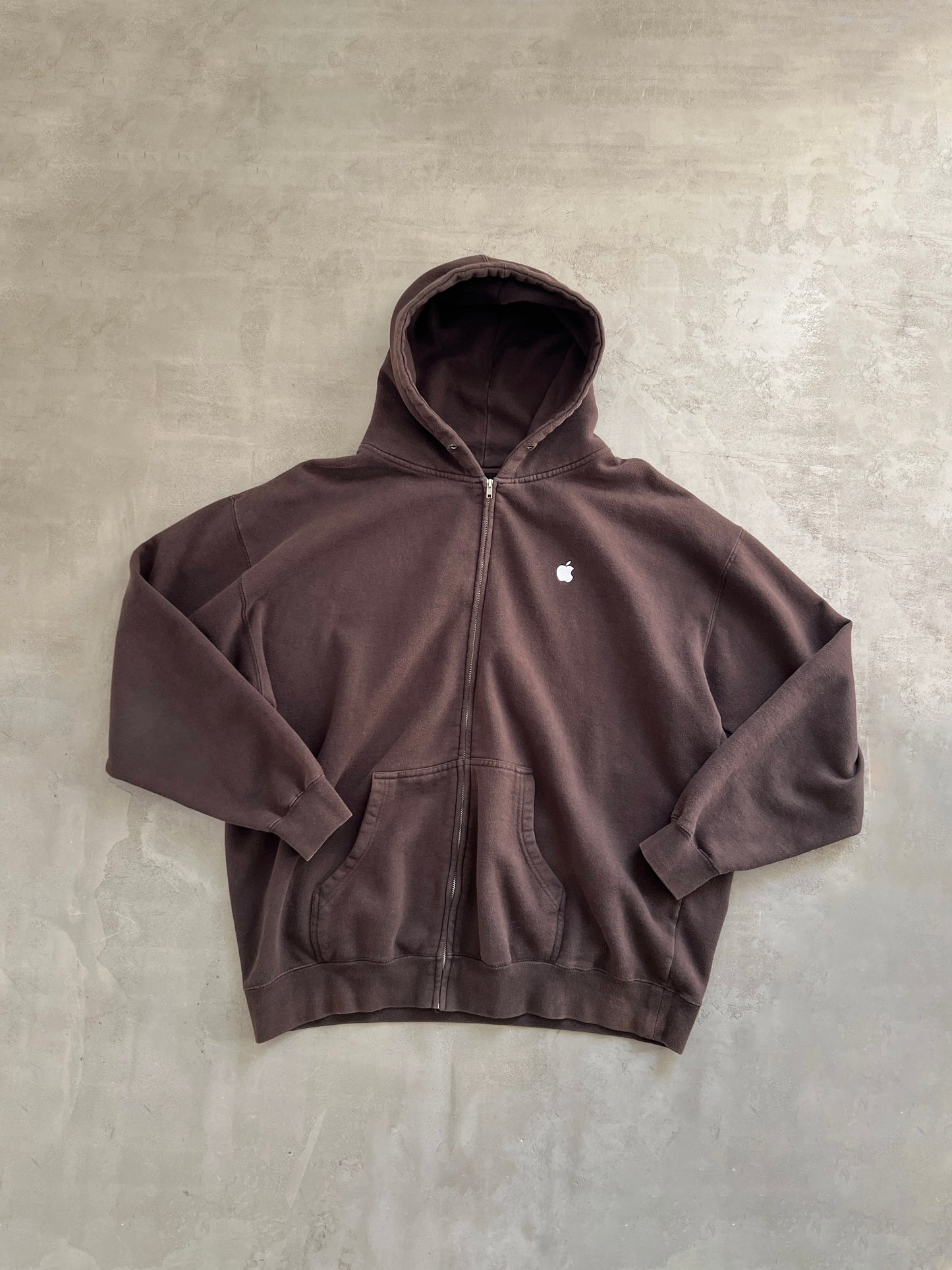 MOCHA APPLE ZIP UP HOODIE - 1990S - XL/XXL