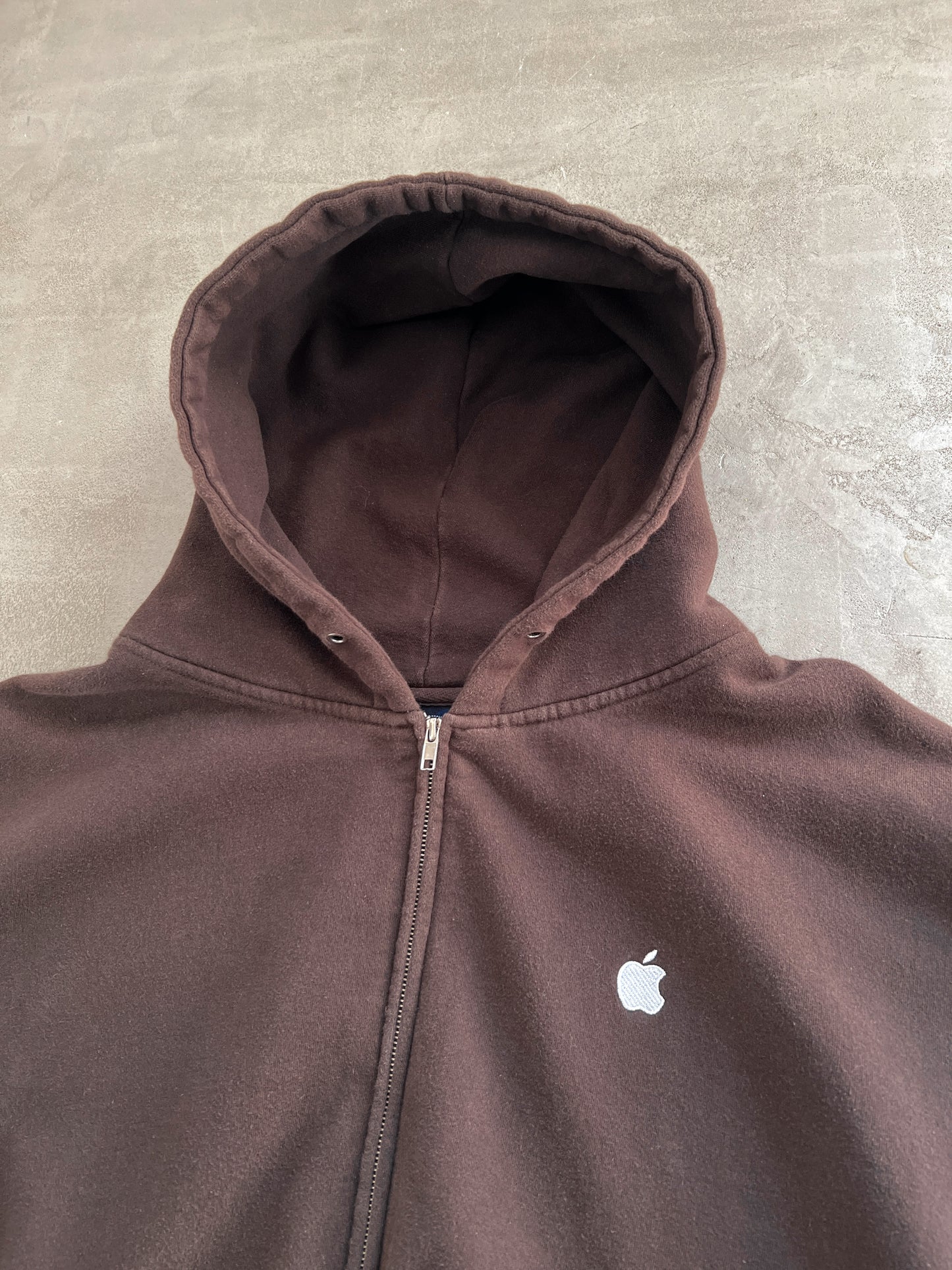 MOCHA APPLE ZIP UP HOODIE - 1990S - XL/XXL