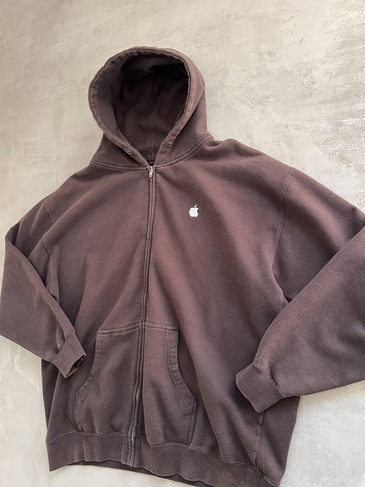 MOCHA APPLE ZIP UP HOODIE - 1990S - XL/XXL