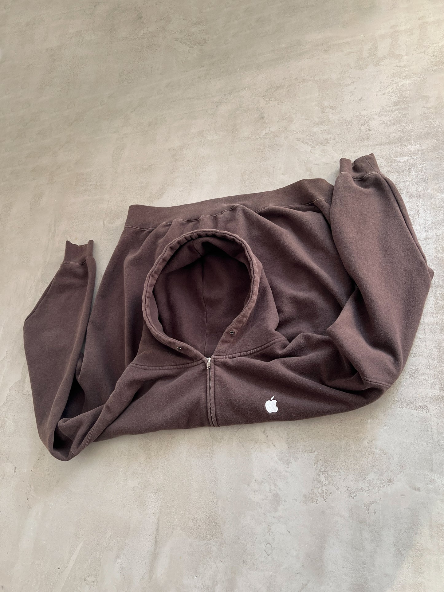 MOCHA APPLE ZIP UP HOODIE - 1990S - XL/XXL