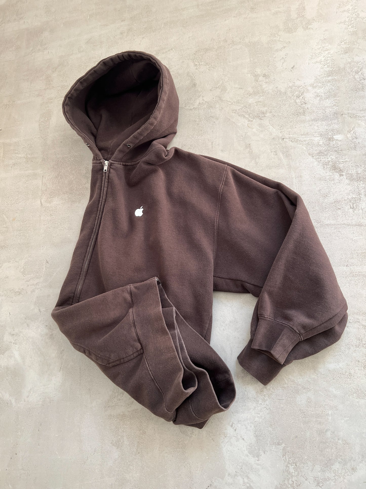 MOCHA APPLE ZIP UP HOODIE - 1990S - XL/XXL