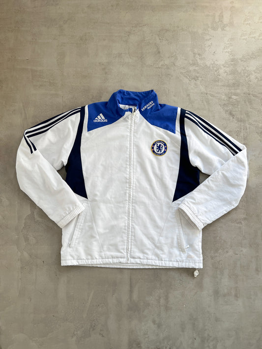 WHITE/BLUE CHELSEA TRACK JACKET - 2000S - L