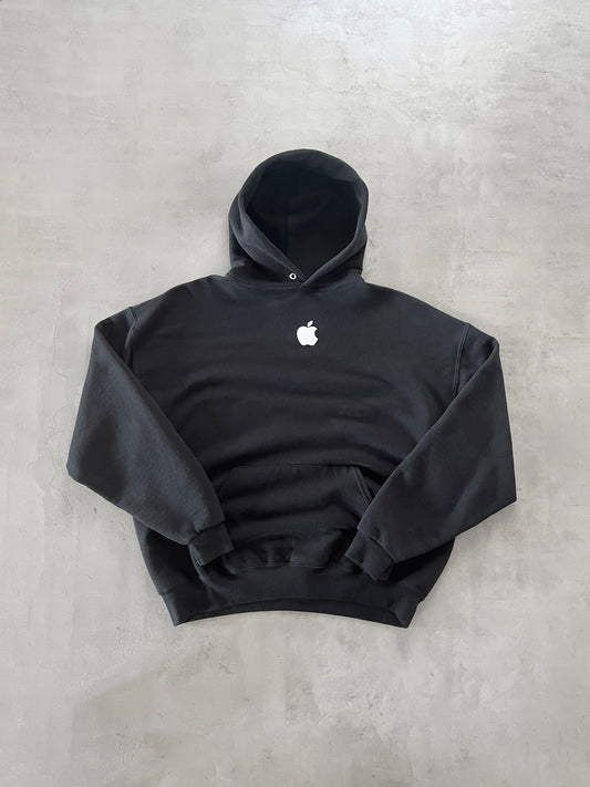 BLACK APPLE HOODIE - 1990S - L/M