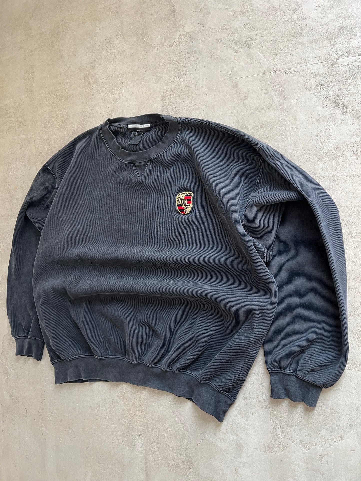 BLACK PORSCHE SWEATER - 1990S - L