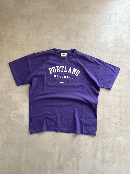 PURPLE NIKE PORTLAND TEE - 1990S - L