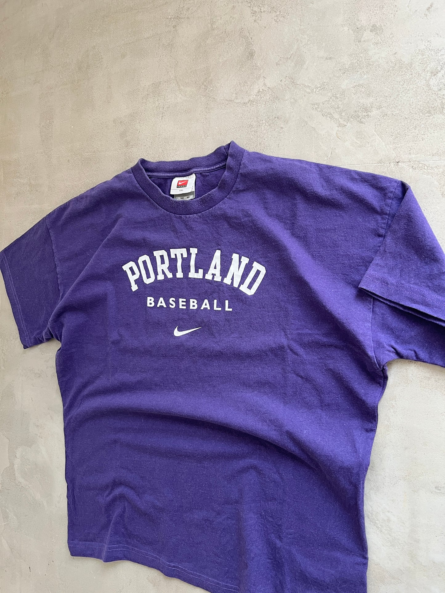 PURPLE NIKE PORTLAND TEE - 1990S - L