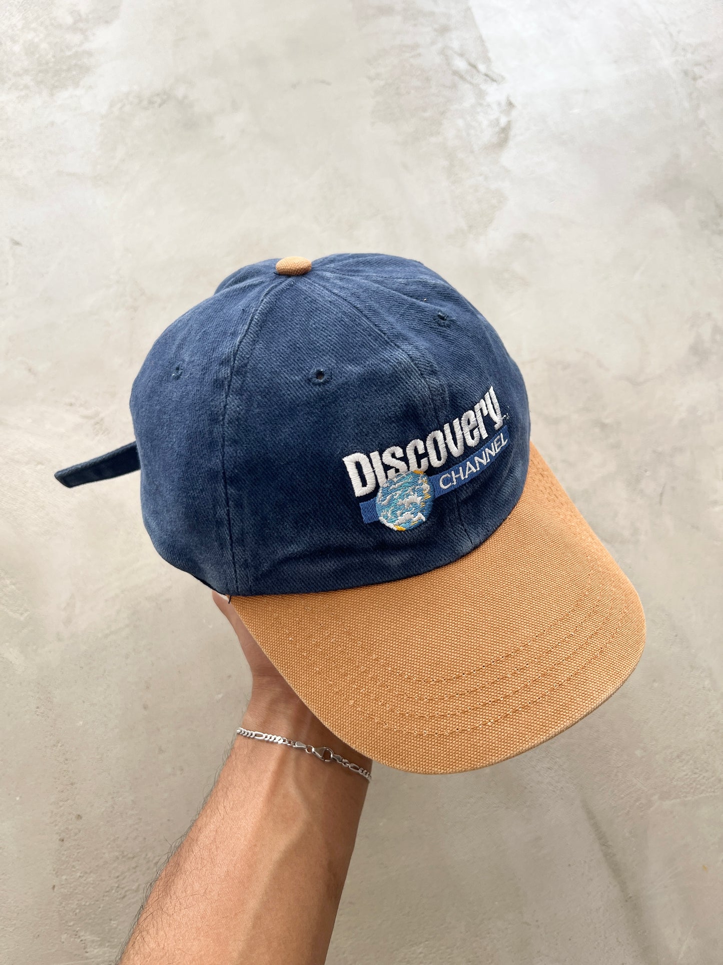 FADED NAVY DISCOVERY CHANNEL PROMO CAP - 1990S