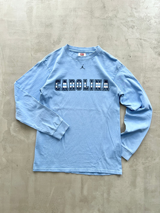 BABY BLUE AIR JORDAN UNC LONGSLEEVE - 1990S - XS