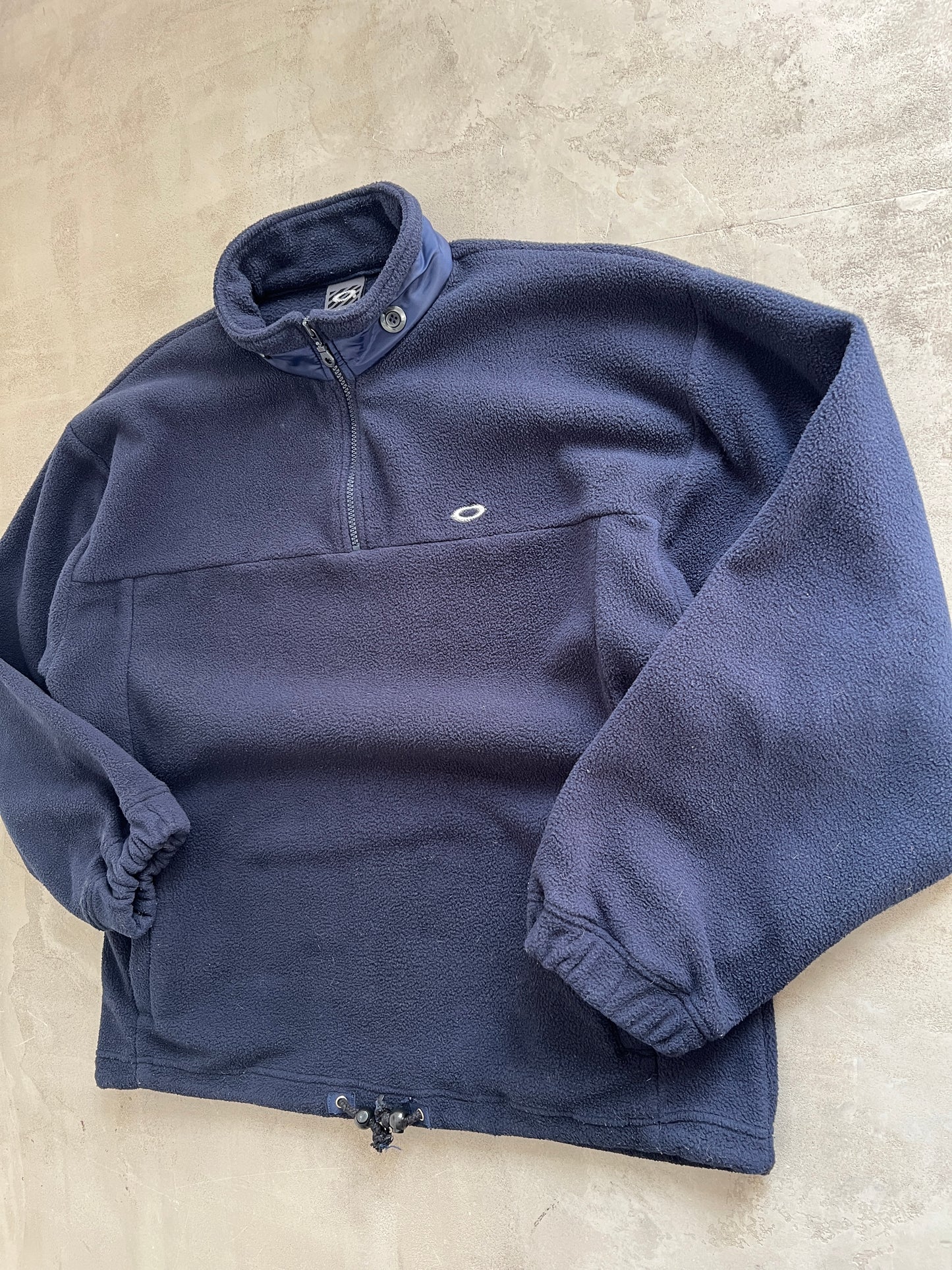 NAVY OAKLEY SOFTWARE HALFZIP - 1990S - XL
