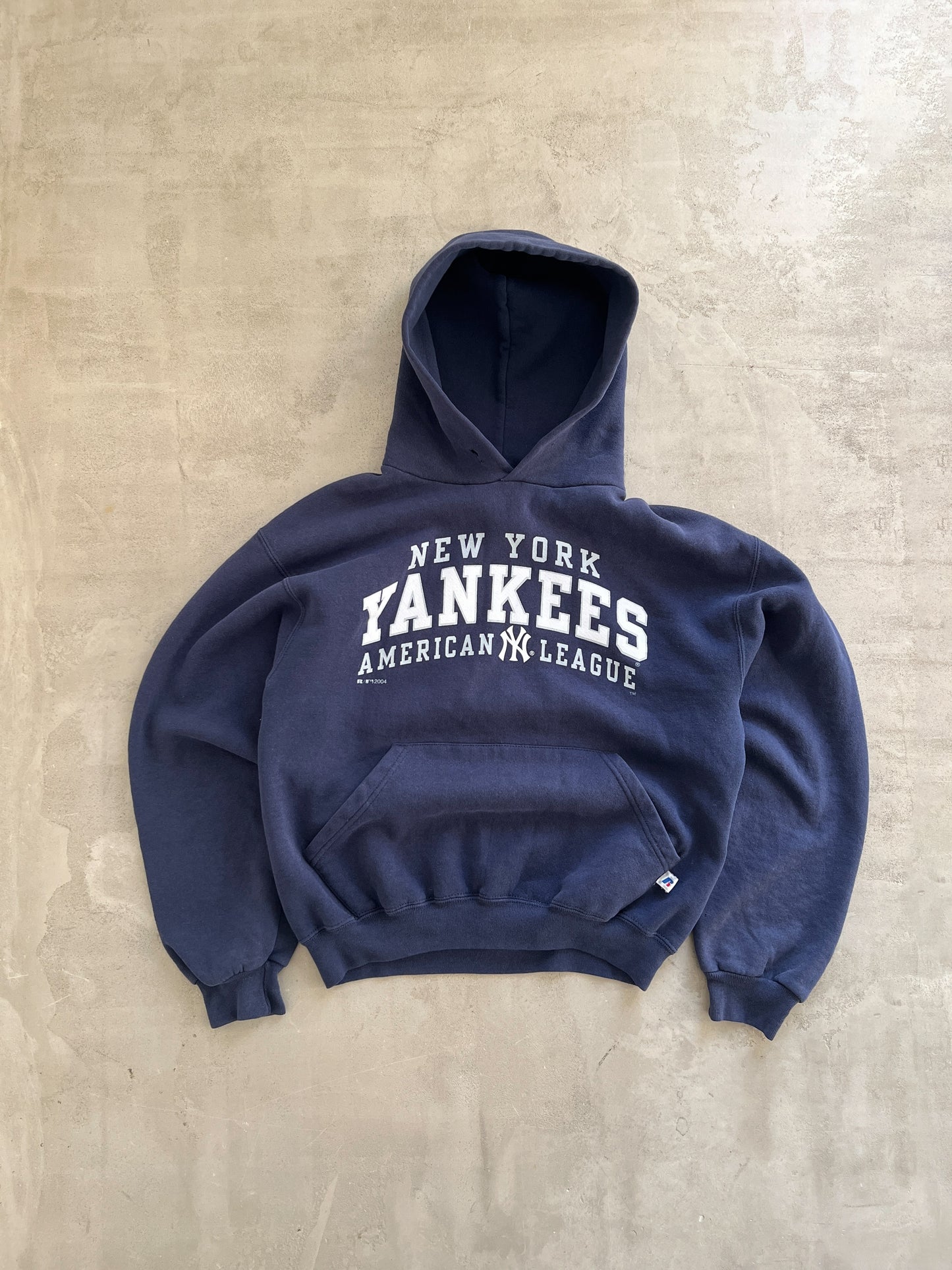 NAVY YANKEES RUSSELL HOODIE - 1990S - S