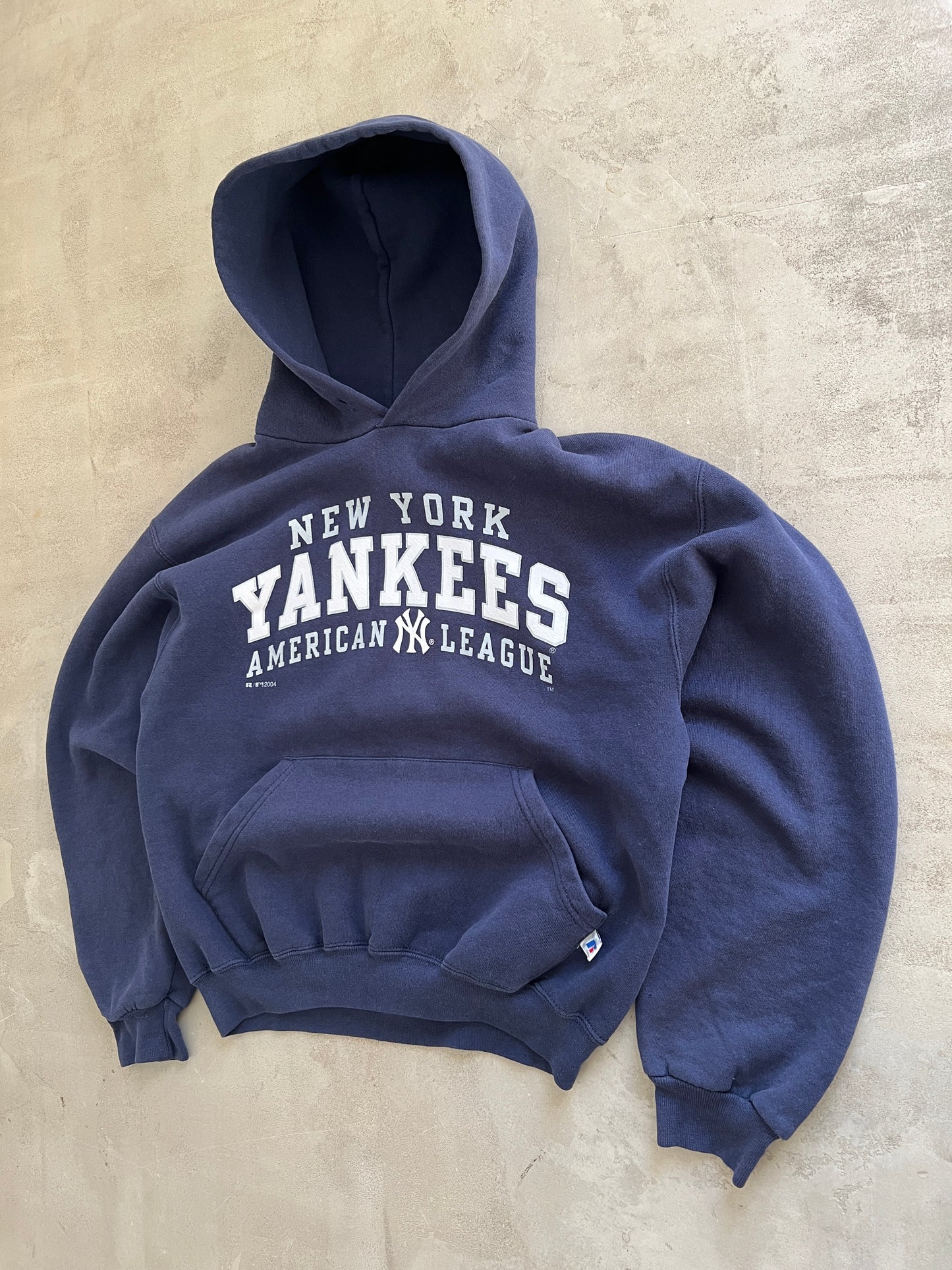 NAVY YANKEES RUSSELL HOODIE - 1990S - S