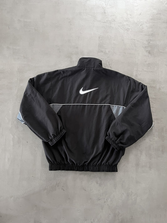 BLACK/GREY NIKE TRACK JACKET - 2000S - M