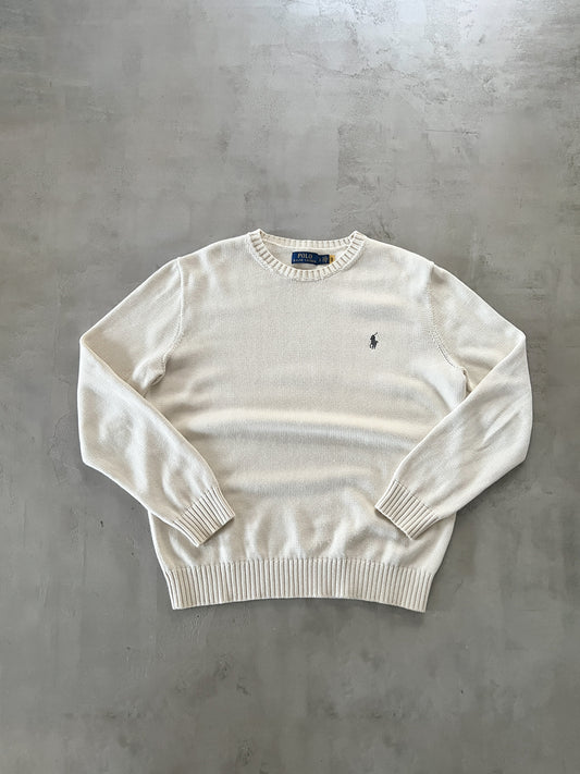 CREME RALPH LAUREN KNIT SWEATER - 2000S - L/M