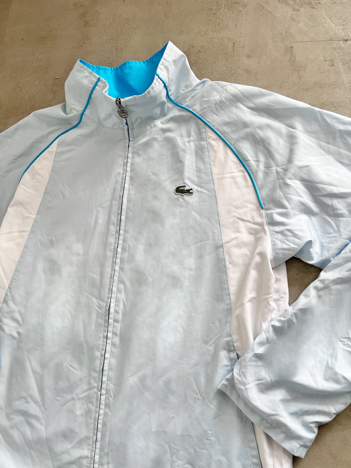 BABY BLUE LACOSTE TRACK JACKET - 2000S - L