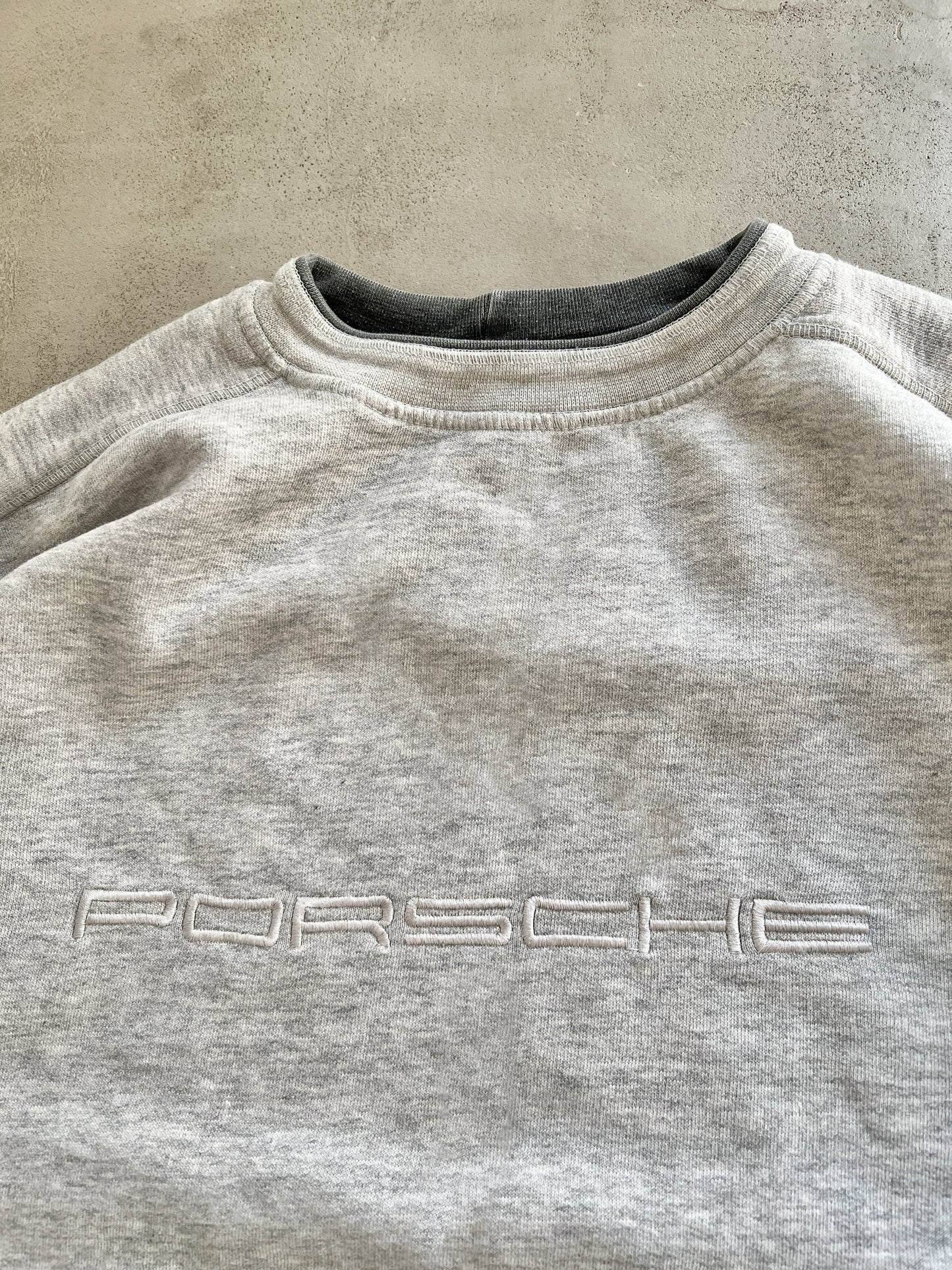 GREY PORSCHE SWEATER - 1990S - XS