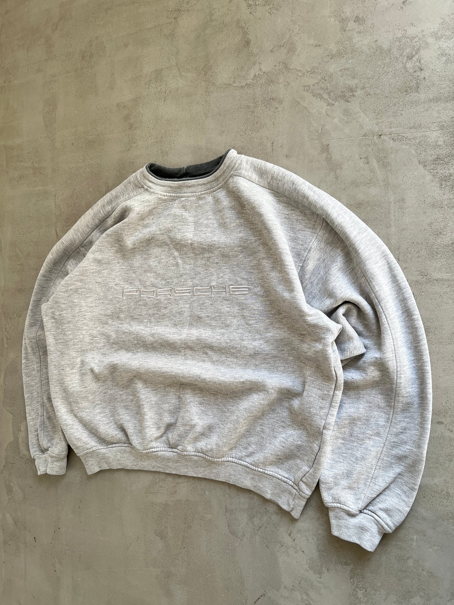 GREY PORSCHE SWEATER - 1990S - XS