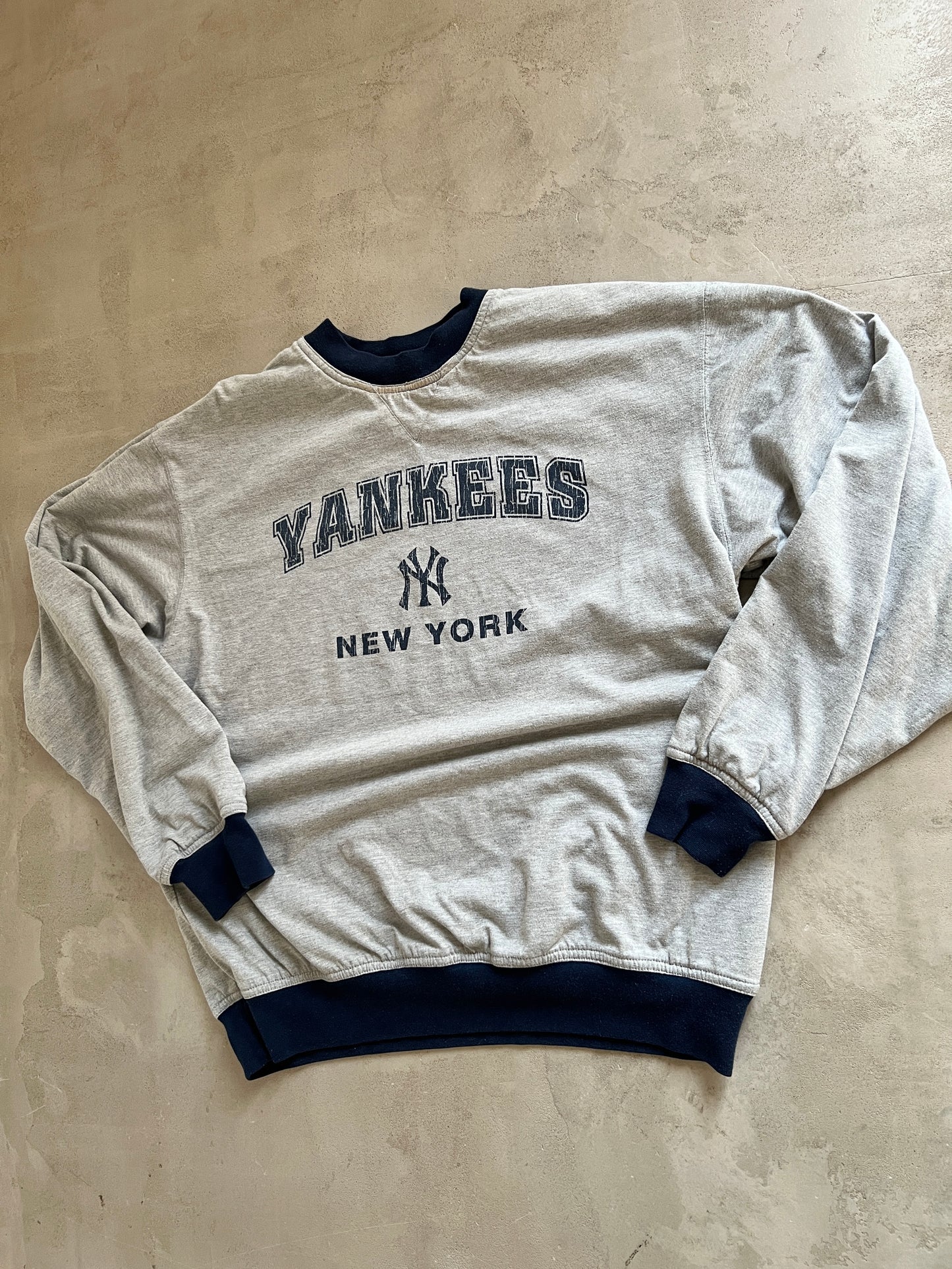 NAVY/GREY REVERSIBLE YANKEES LONGSLEEVE - 1990S - M