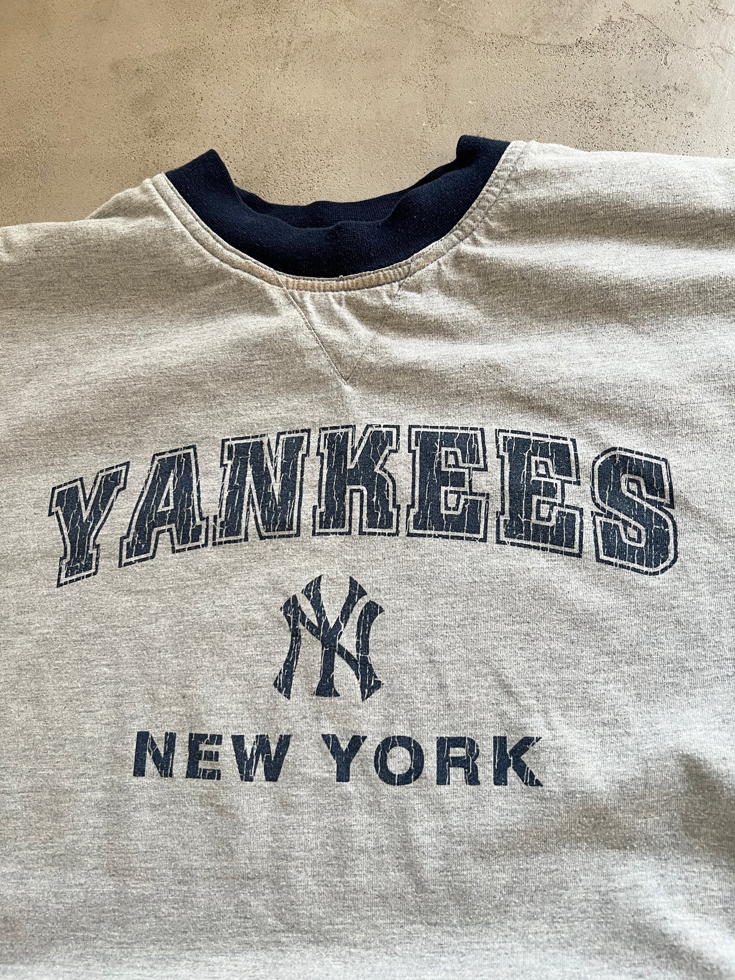 NAVY/GREY REVERSIBLE YANKEES LONGSLEEVE - 1990S - M