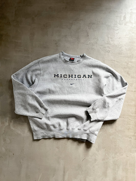 GREY MICHIGAN BASKETBALL NIKE SWEATER - 2000S - M