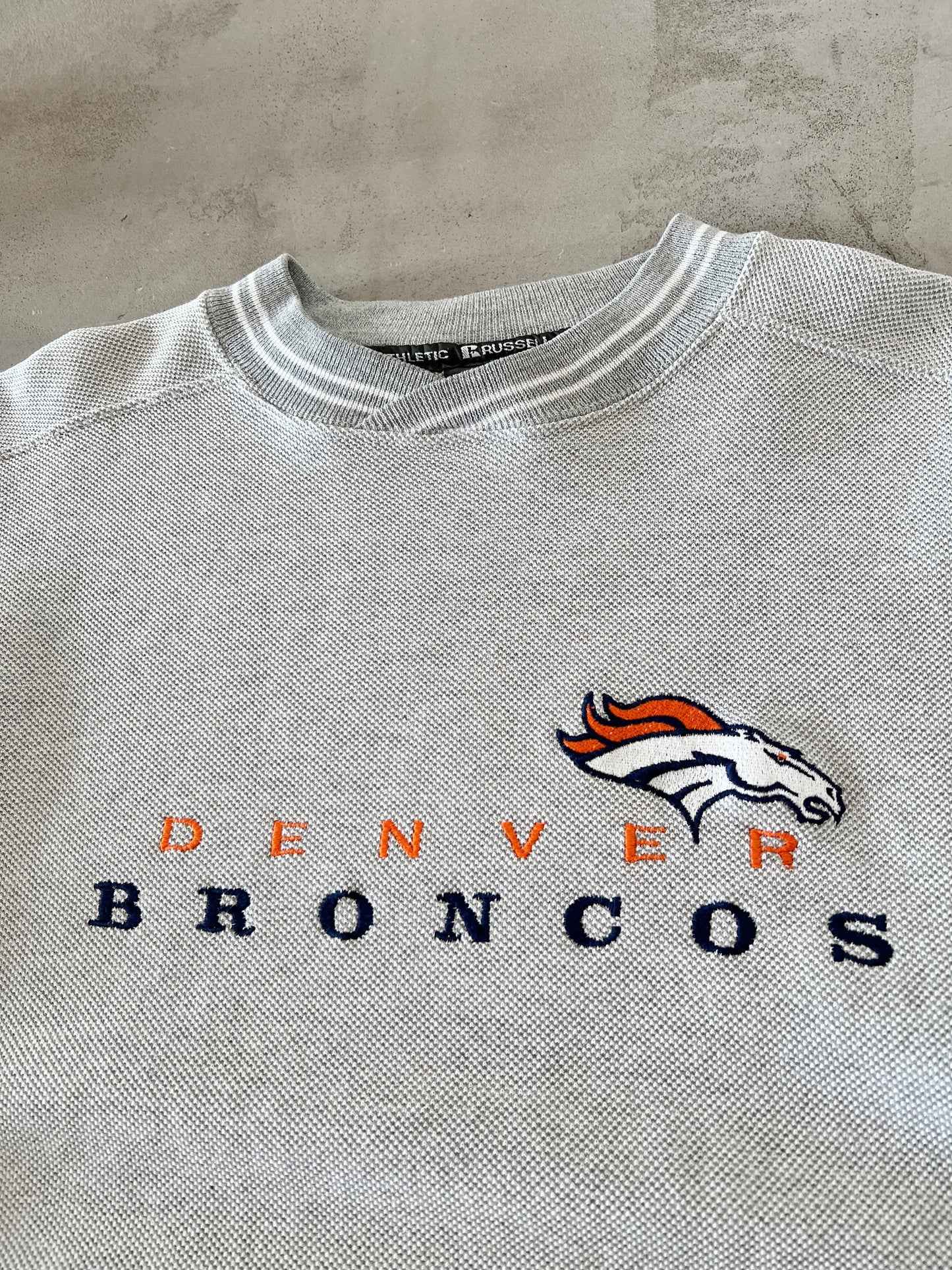 GREY DENVER BRONCOS NFL SWEATER - 1990S - S