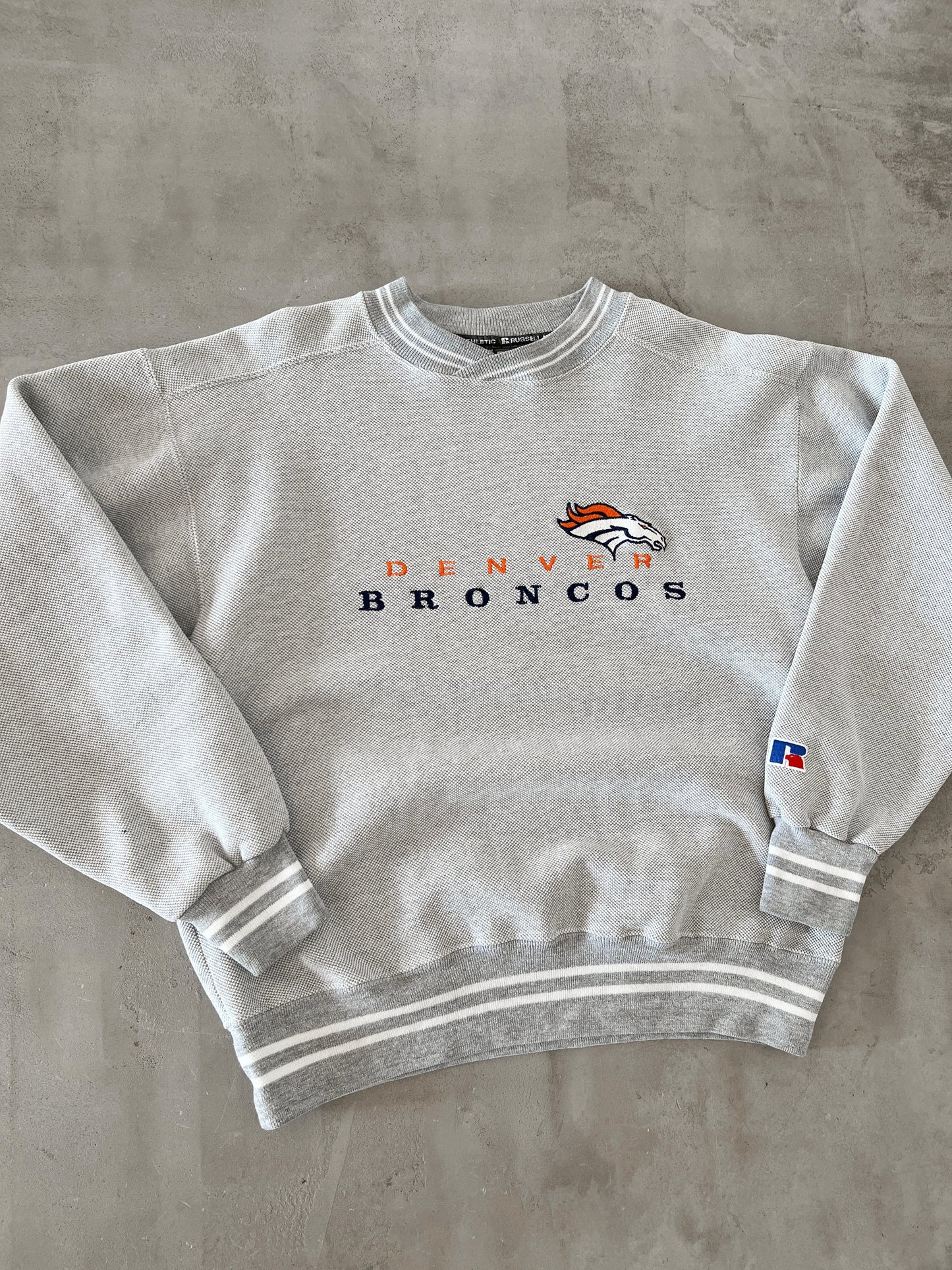 GREY DENVER BRONCOS NFL SWEATER - 1990S - S