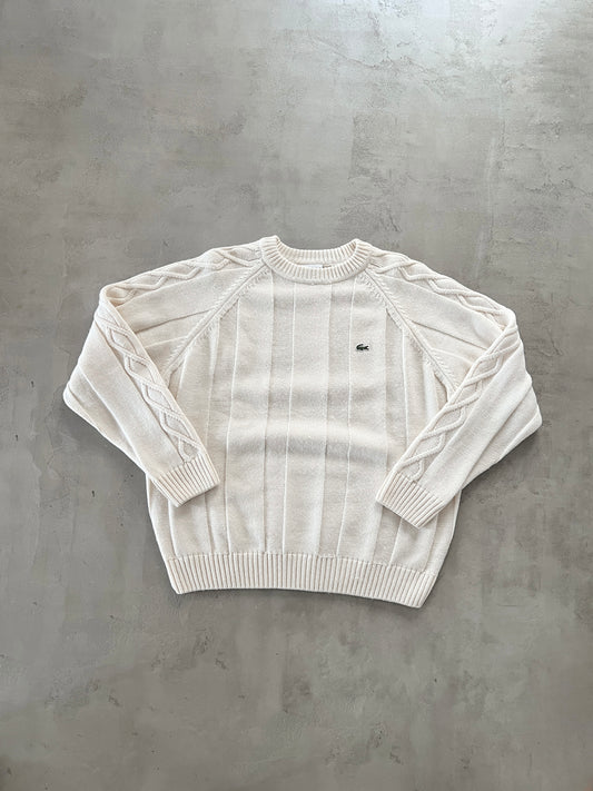 CREME LACOSTE KNIT SWEATER - 2000S - S/M