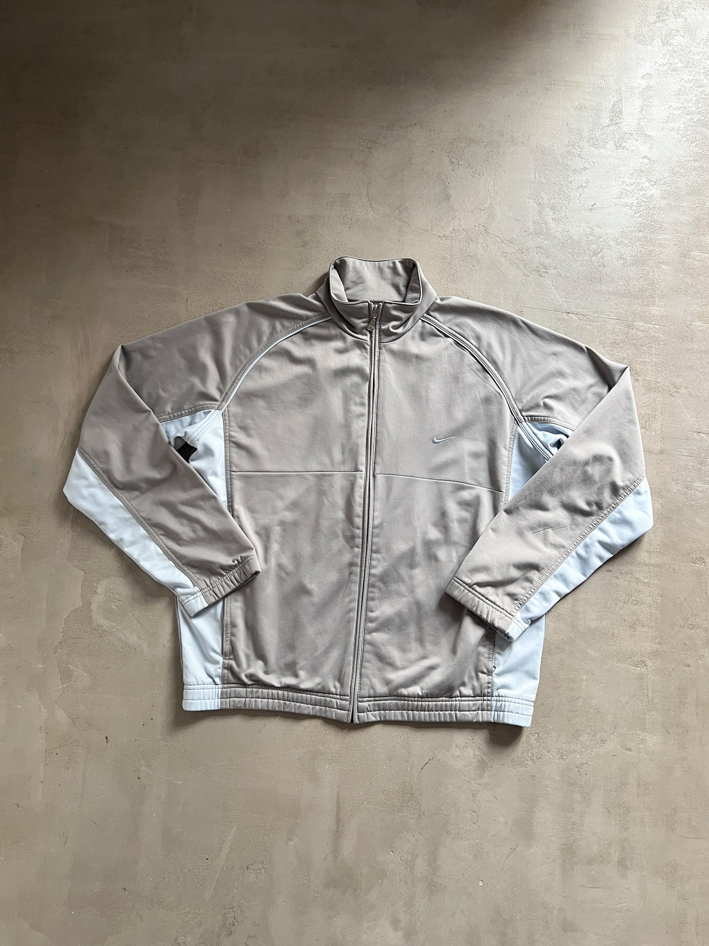 GREY/BABY BLUE NIKE TRACK JACKET - 2000S - L