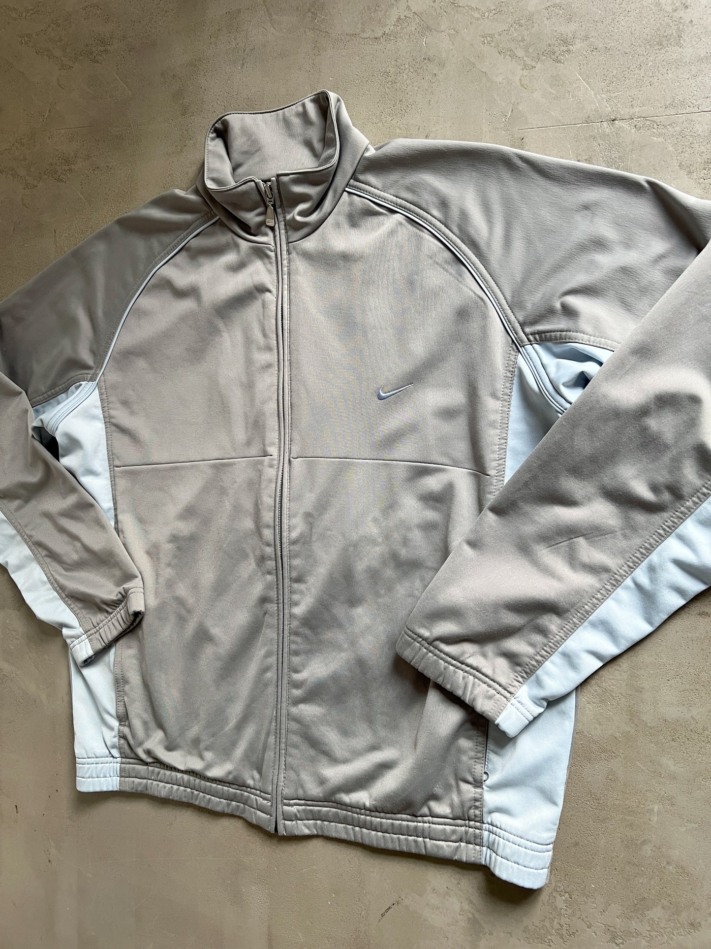 GREY/BABY BLUE NIKE TRACK JACKET - 2000S - L