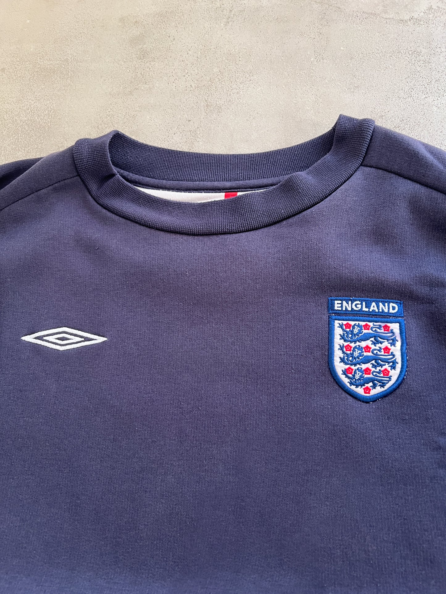 NAVY/RED ENGLAND UMBRO SWEATER - 1990S - M