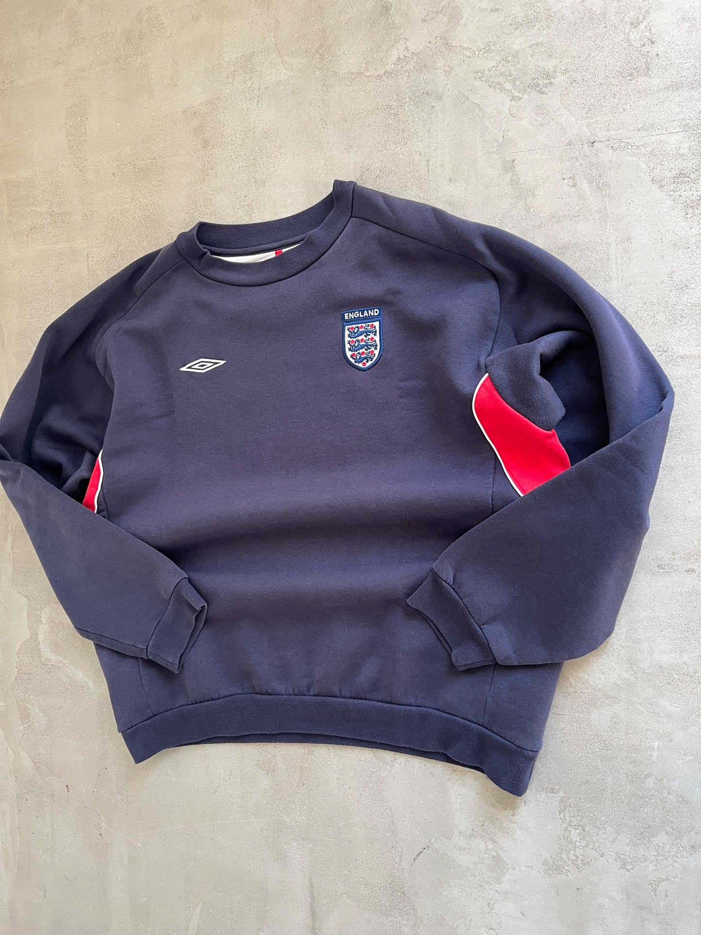 NAVY/RED ENGLAND UMBRO SWEATER - 1990S - M