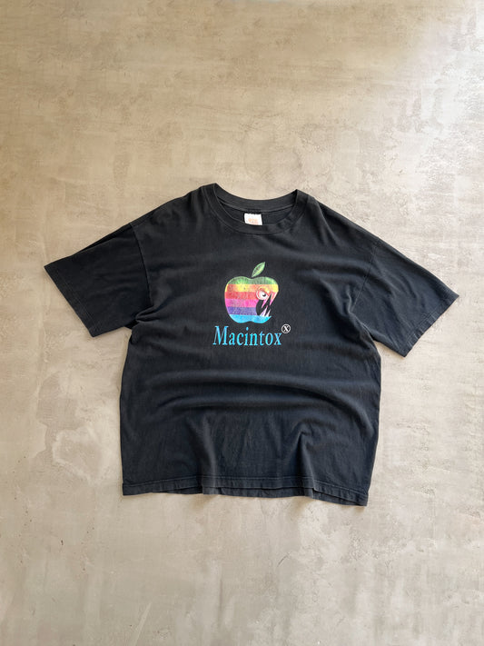 BLACK APPLE PARODY TEE - 1990S - L