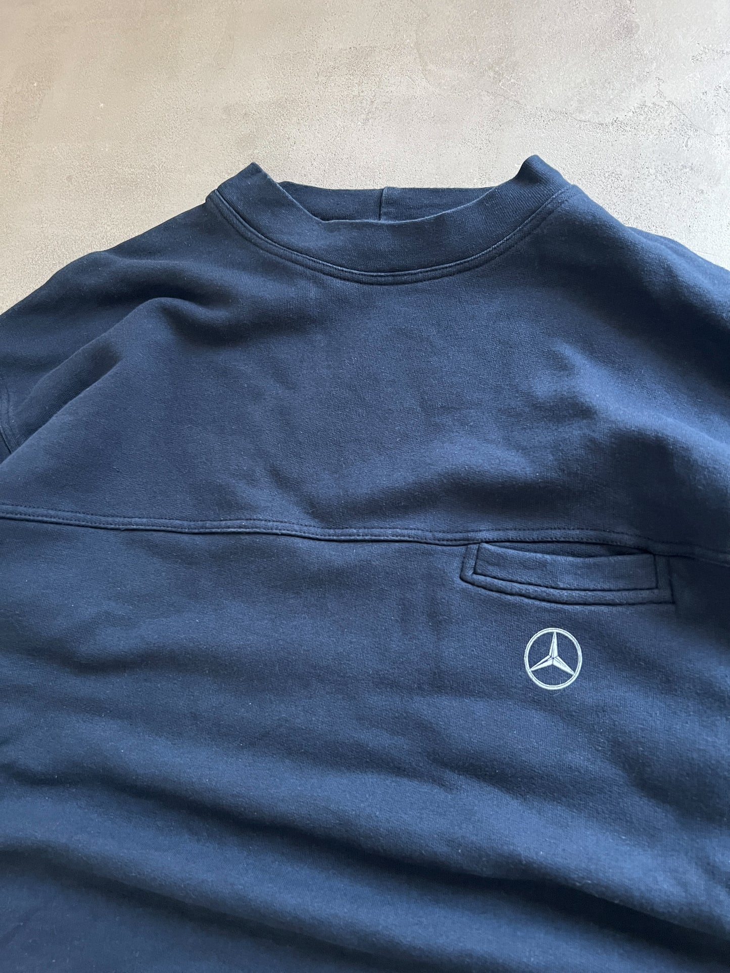 NAVY MERCEDES BENZ SWEATER - 2000S - M