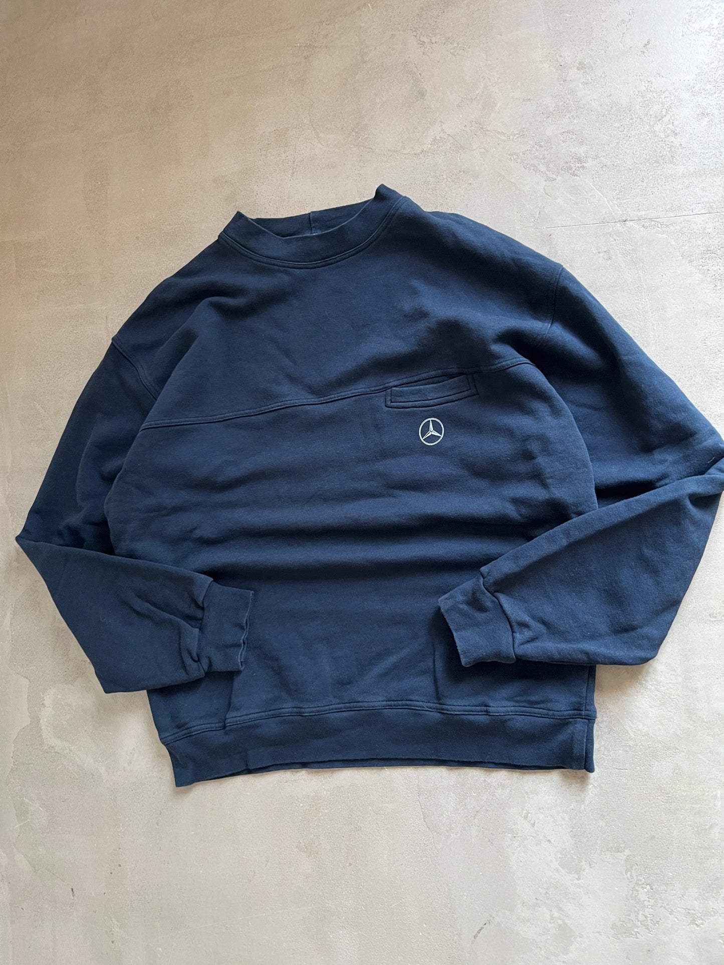 NAVY MERCEDES BENZ SWEATER - 2000S - M