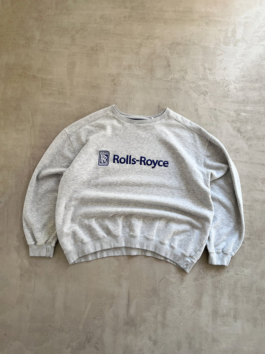 GREY ROLLS ROYCE SWEATER - 1990S - L/XL