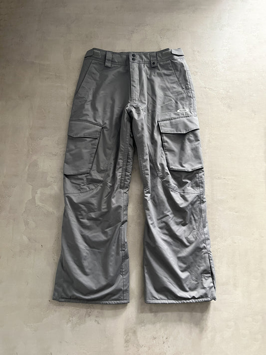 GREY OAKLEY SKI TRACK PANTS - 1990S - L/XL