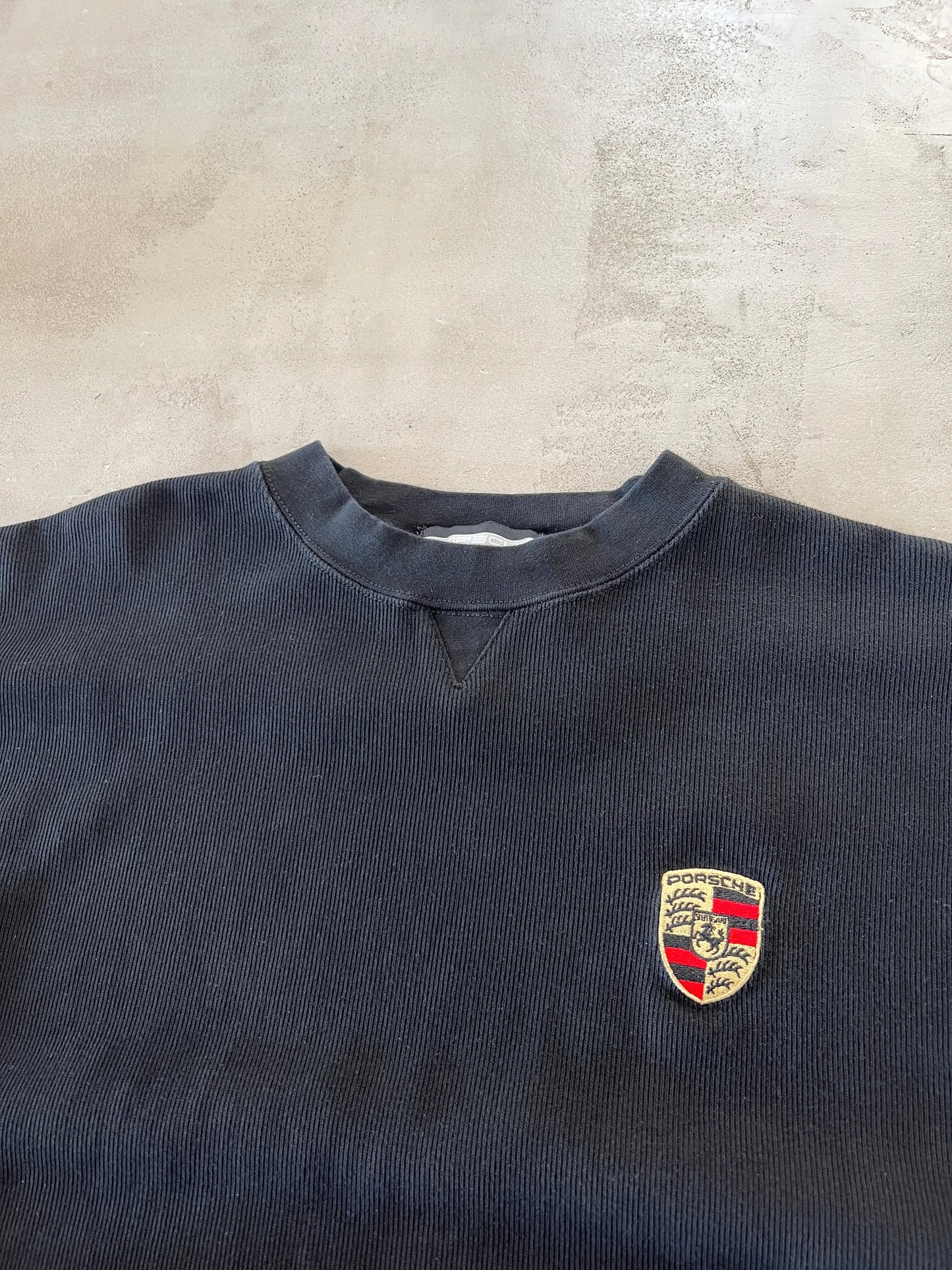 BLACK PORSCHE SWEATER - 1990S - S